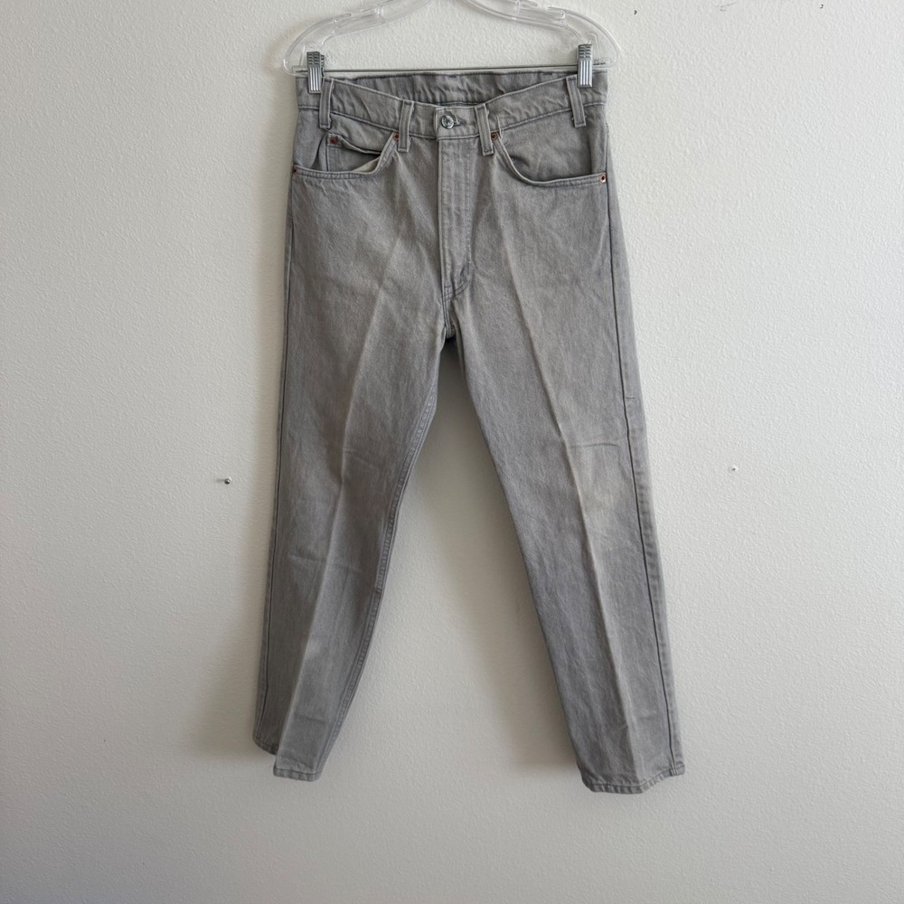 Vintage 80s Levis 505 Grey Straight Leg Jeans Made in USA 33x30 Mens Denim